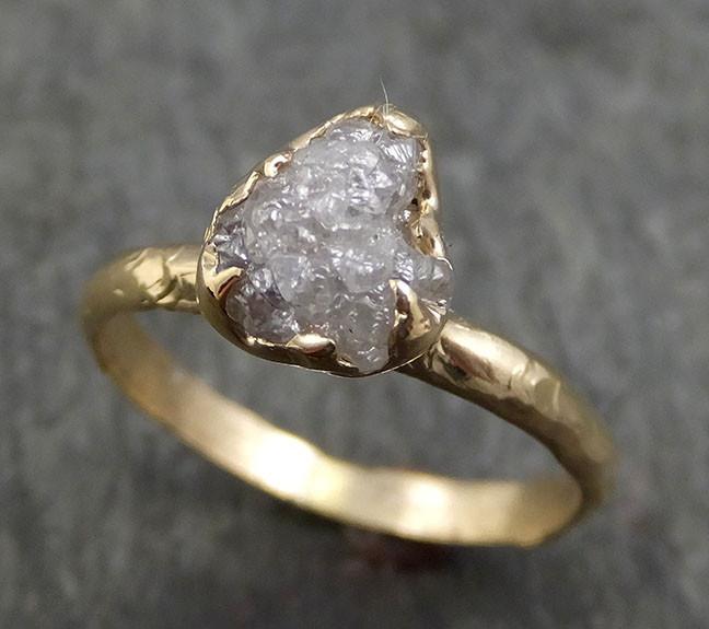 Raw Diamond Engagement Ring Rough Uncut Diamond Solitaire Recycled 14k gold Conflict Free Diamond Wedding Promise byAngeline 0427 - by Angeline