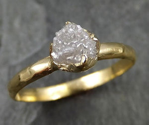 18k Raw Diamond Solitaire Engagement Rough yellow Gold Wedding Ring diamond Wedding Ring Rough Diamond Ring 0472 - by Angeline