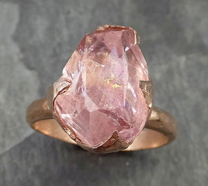 Partially Faceted Pink Topaz 14k rose Gold Ring One Of a Kind Gemstone Ring Recycled gold byAngeline 0508 - by Angeline