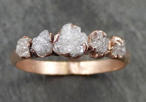 Custom Diamond Rose gold Engagement Ring Rough Gold Wedding Multi stone  Ring diamond Wedding Ring Rough Diamond Ring byAngeline 0530 - by Angeline