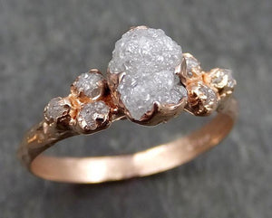 Raw Diamond Rose gold Engagement Ring Rough Gold Multi stone Wedding Ring diamond Wedding Ring Rough Diamond Ring byAngeline 0538 - by Angeline