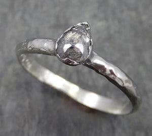 Fancy cut Diamond Solitaire Engagement 18k White Gold Wedding Ring byAngeline 0566 - by Angeline