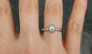 Faceted Fancy cut white Diamond Solitaire Engagement 18k White Gold Wedding Ring byAngeline 0567 - by Angeline