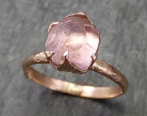 Partially Faceted Pink Topaz 14k rose Gold Ring One Of a Kind Gemstone Ring Recycled gold byAngeline 0581 - by Angeline
