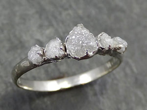 Custom Diamond White gold Engagement Ring Rough Gold Wedding Ring diamond Wedding Ring Rough Diamond Ring byAngeline 0595 - by Angeline
