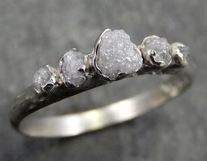 Custom Diamond White gold Engagement Ring Rough Gold Wedding Ring diamond Wedding Ring Rough Diamond Ring byAngeline 0596 - by Angeline