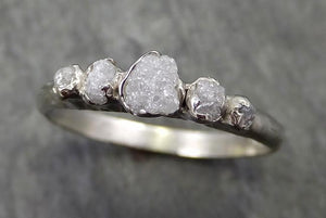 Custom Diamond White gold Engagement Ring Rough Gold Wedding Ring diamond Wedding Ring Rough Diamond Ring byAngeline 0596 - by Angeline