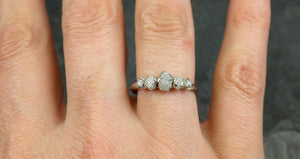 Custom Diamond White gold Engagement Ring Rough Gold Wedding Ring diamond Wedding Ring Rough Diamond Ring byAngeline 0598 - by Angeline