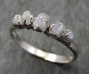 Custom Diamond White gold Engagement Ring Rough Gold Wedding Ring diamond Wedding Ring Rough Diamond Ring byAngeline 0599 - by Angeline