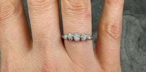 Custom Diamond White gold Engagement Ring Rough Gold Wedding Ring diamond Wedding Ring Rough Diamond Ring byAngeline 0599 - by Angeline