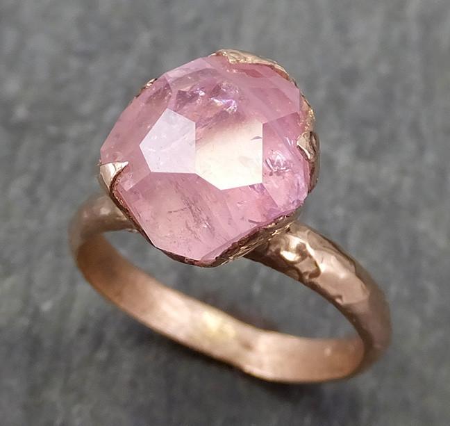 Partially Faceted Pink Topaz 14k rose Gold Ring One Of a Kind Gemstone Ring Recycled gold byAngeline 0615 - by Angeline