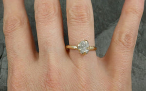 Raw Diamond Engagement Ring Rough Uncut Diamond Solitaire Recycled 14k gold Conflict Free Diamond Wedding Promise 0632 - by Angeline