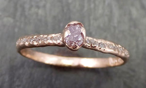 Fancy cut Pink Diamond Engagement 14k Rose Gold Multi stone Wedding Ring Rough Diamond Ring byAngeline 0646 - by Angeline