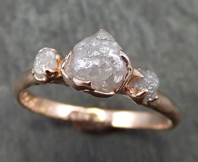 14k raw rough diamond gold engagement multi stone ring rough gold wedding ring diamond wedding ring rough diamond ring byangeline 0647 Alternative Engagement