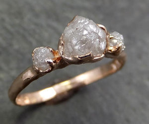 14k Raw Rough Diamond gold Engagement Multi stone Ring Rough Gold Wedding Ring diamond Wedding Ring Rough Diamond Ring byAngeline 0647 - by Angeline