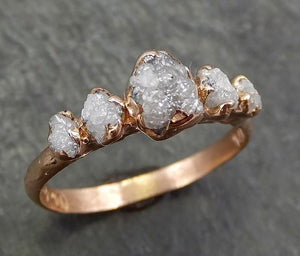 Custom Diamond Rose gold Engagement Ring Rough Gold Wedding Multi stone  Ring diamond Wedding Ring Rough Diamond Ring byAngeline 0661 - by Angeline