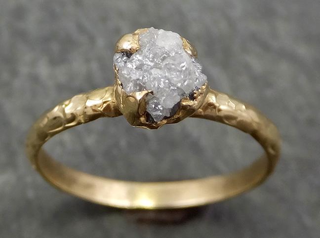Raw Diamond Engagement Ring Rough Uncut Diamond Solitaire Recycled 14k gold Conflict Free Diamond Wedding Promise byAngeline 0665 - by Angeline