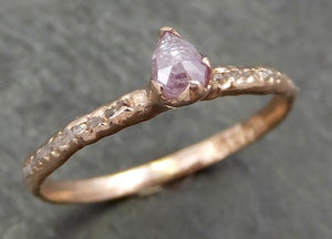 Fancy cut Pink Diamond Engagement 14k Rose Gold Multi stone Wedding Ring Rough Diamond Ring byAngeline 0668 - by Angeline