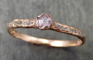 Fancy cut PinkDiamond Engagement 14k Rose Gold Multi stone Wedding Ring Rough Diamond Ring byAngeline 0669 - by Angeline