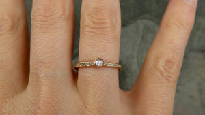 Fancy cut PinkDiamond Engagement 14k Rose Gold Multi stone Wedding Ring Rough Diamond Ring byAngeline 0669 - by Angeline