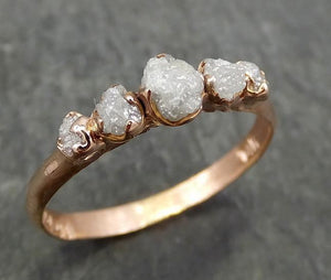 Custom Diamond Rose gold Engagement Ring Rough Gold Wedding Multi stone  Ring diamond Wedding Ring Rough Diamond Ring byAngeline 0670 - by Angeline