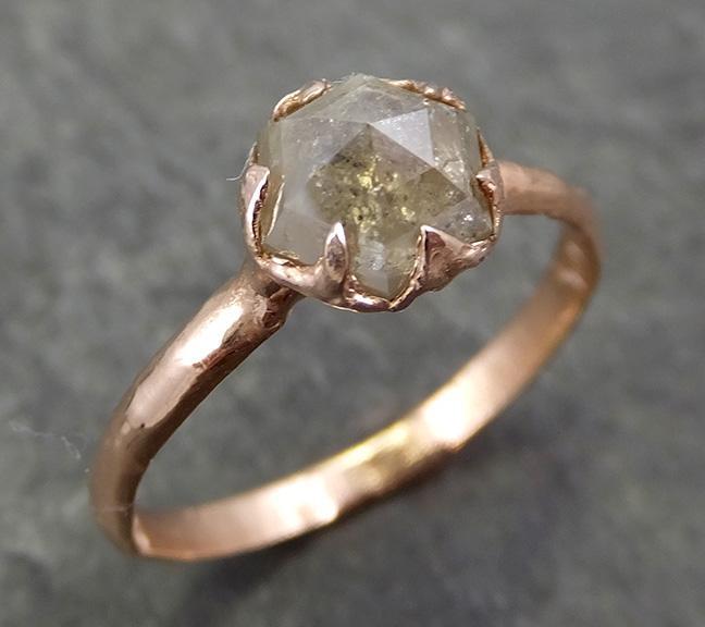 Fancy cut Champagne Diamond Solitaire Engagement 14k Rose Gold Wedding Ring byAngeline 0674 - by Angeline