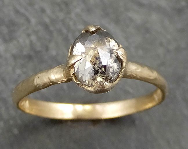 Fancy cut salt and pepper Diamond Engagement 14k Gold Solitaire Wedding Ring byAngeline 0675 - by Angeline