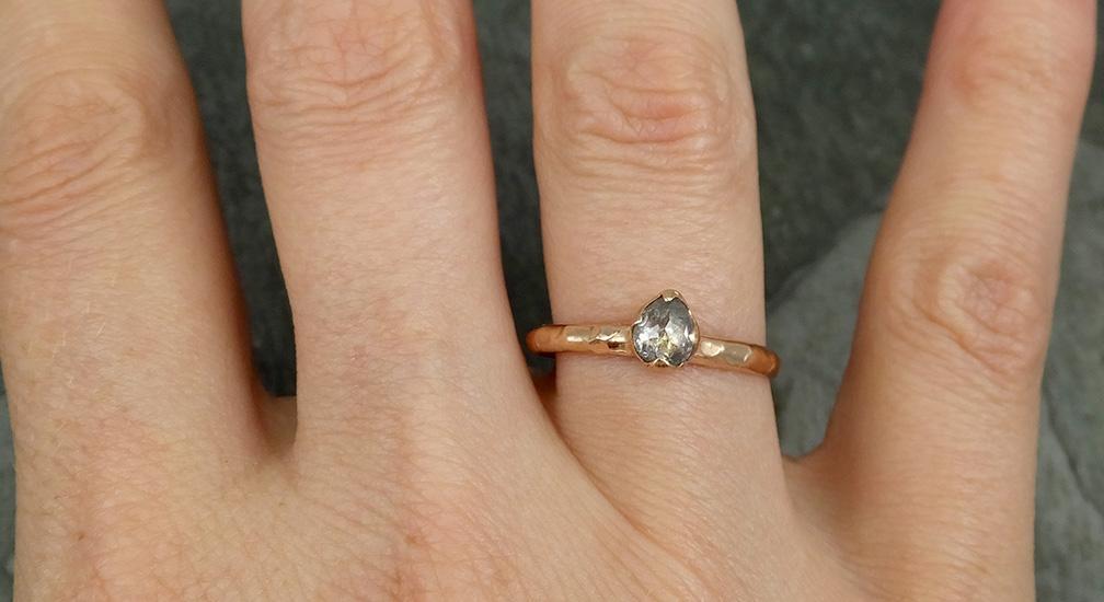 Fancy cut Diamond Solitaire Engagement 14k Rose Gold Wedding Ring byAngeline 0680 - by Angeline