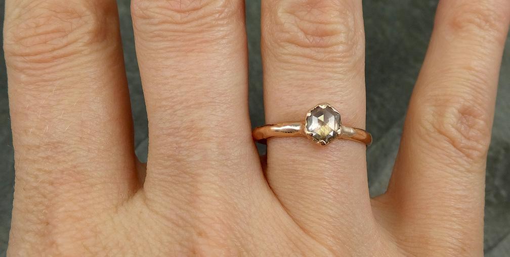 Fancy cut Diamond Solitaire Engagement 14k Rose Gold Wedding Ring byAngeline 0685 - by Angeline