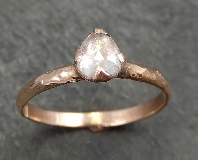 Fancy cut White Diamond Solitaire Engagement 14k Rose Gold Wedding Ring byAngeline 0686 - by Angeline
