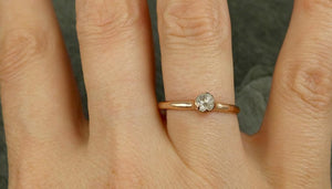 Fancy cut White Diamond Solitaire Engagement 14k Rose Gold Wedding Ring byAngeline 0687 - by Angeline