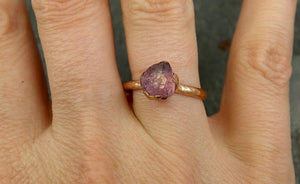 Raw Sapphire montana sapphire Rose Gold Engagement Ring Magenta Wedding Ring Custom One Of a Kind Gemstone Ring Solitaire Ring byAngeline 0696 - by Angeline
