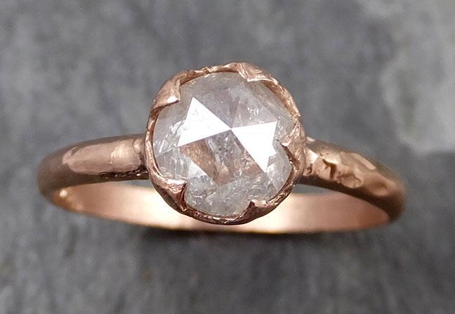 Fancy cut white Diamond Solitaire Engagement 14k Rose Gold Wedding Ring byAngeline 0723 - by Angeline