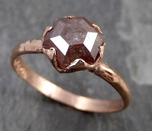 Fancy cut orange Solitaire Diamond Engagement 14k Rose Gold Wedding Ring byAngeline 0725 - by Angeline