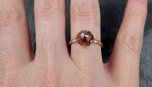 Fancy cut orange Diamond Solitaire Engagement 14k Rose Gold Wedding Ring byAngeline 0728 - by Angeline