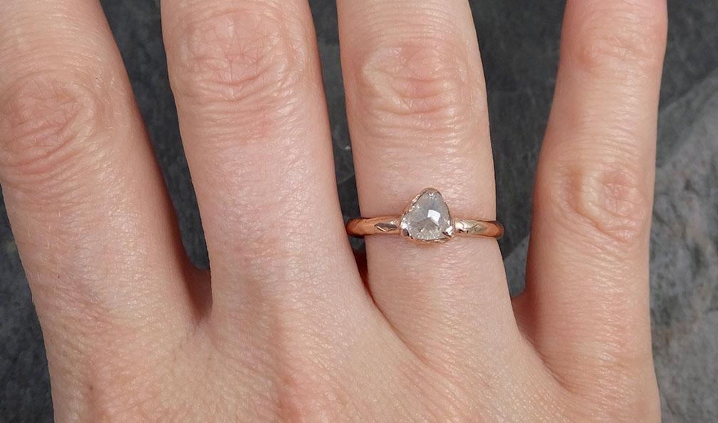 Fancy cut White Diamond Solitaire Engagement 14k Rose Gold Wedding Ring byAngeline 0741 - by Angeline