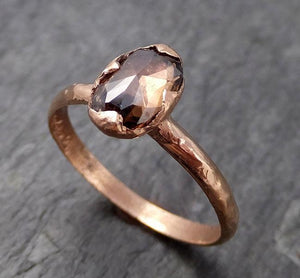 Fancy cut Cognac Diamond Solitaire Engagement 14k Rose Gold Wedding Ring Diamond Ring byAngeline 0744 - Gemstone ring by Angeline