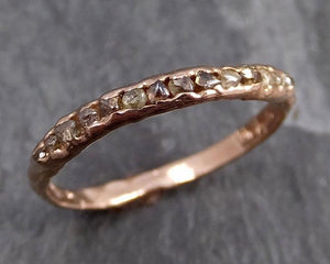 Raw Rough Diamond Women Wedding Band 14k Rose Gold Cognac conflict free diamonds Recycled gold byAngeline 0745 - Gemstone ring by Angeline