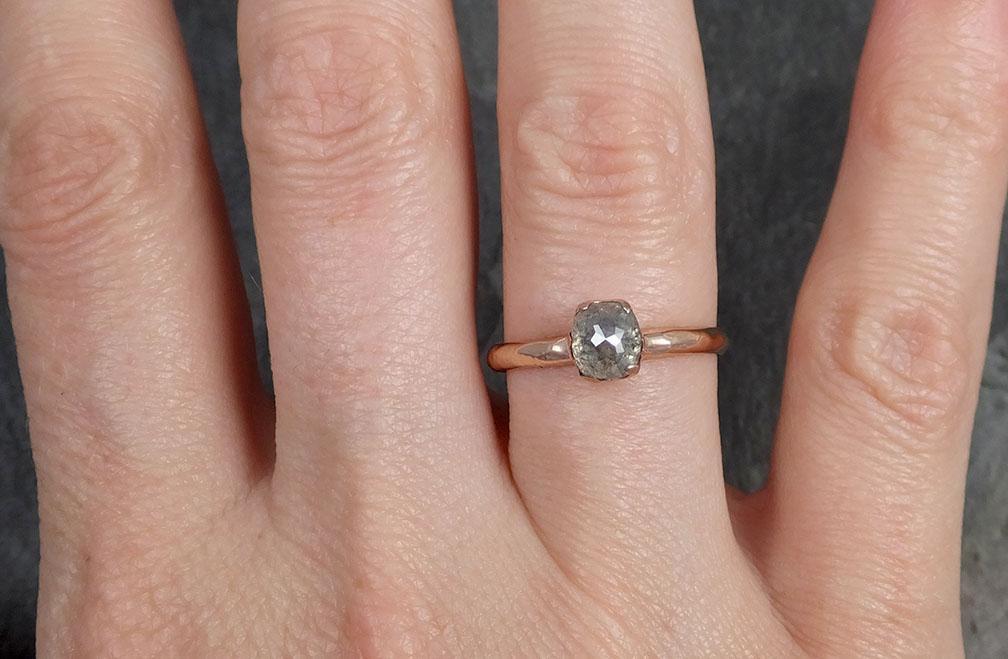 Fancy cut salt and pepper Diamond Engagement 14k Gold Wedding Ring byAngeline 0749 - Gemstone ring by Angeline
