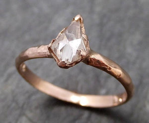 Fancy cut white Diamond Solitaire Engagement 14k Rose Gold Wedding Ring byAngeline 0753 - Gemstone ring by Angeline