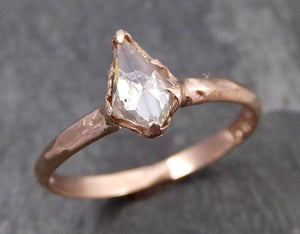 Fancy cut white Diamond Solitaire Engagement 14k Rose Gold Wedding Ring byAngeline 0753 - Gemstone ring by Angeline