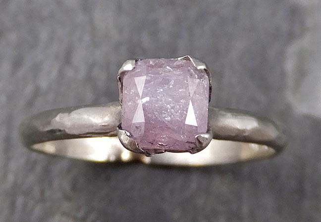 Faceted Fancy cut Pink Diamond Engagement 14k white Gold Wedding Ring byAngeline 0760 - Gemstone ring by Angeline