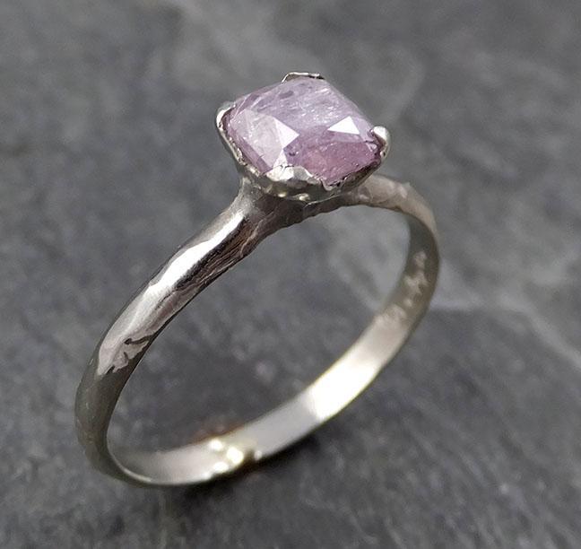 Faceted Fancy cut Pink Diamond Engagement 14k white Gold Wedding Ring byAngeline 0760 - Gemstone ring by Angeline