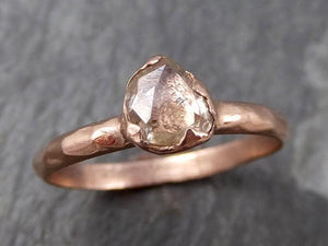 Fancy cut Champagne Diamond Solitaire Engagement 14k Rose Gold Wedding Ring byAngeline 0850 - Gemstone ring by Angeline