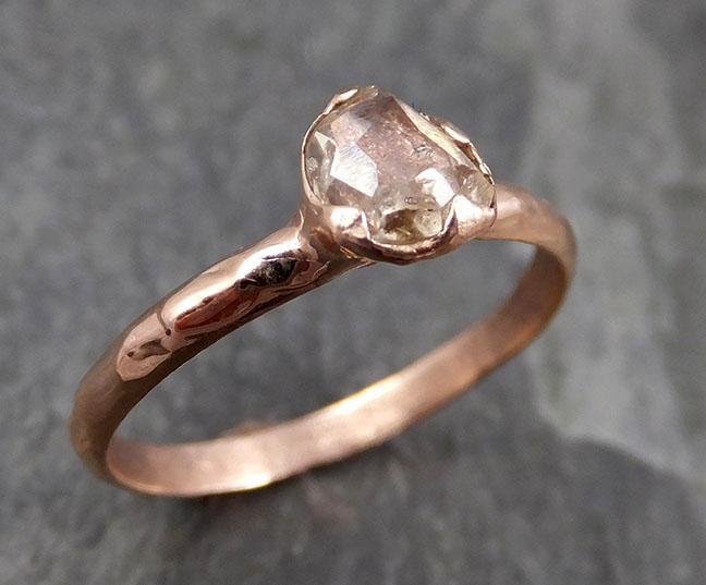 Fancy cut Champagne Diamond Solitaire Engagement 14k Rose Gold Wedding Ring byAngeline 0850 - Gemstone ring by Angeline