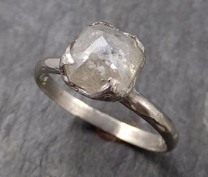 Fancy cut white Diamond Solitaire Engagement 14k White Gold Wedding Ring byAngeline 0763 - Gemstone ring by Angeline