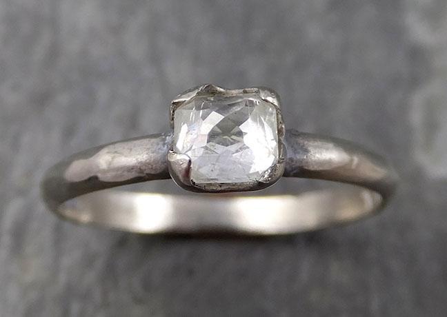 Fancy cut white Diamond Solitaire Engagement 14k White Gold Wedding Ring byAngeline 0764 - Gemstone ring by Angeline