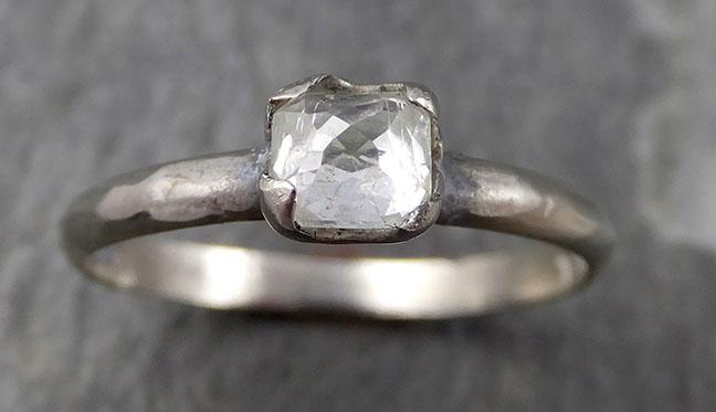 Fancy cut white Diamond Solitaire Engagement 14k White Gold Wedding Ring byAngeline 0764 - Gemstone ring by Angeline