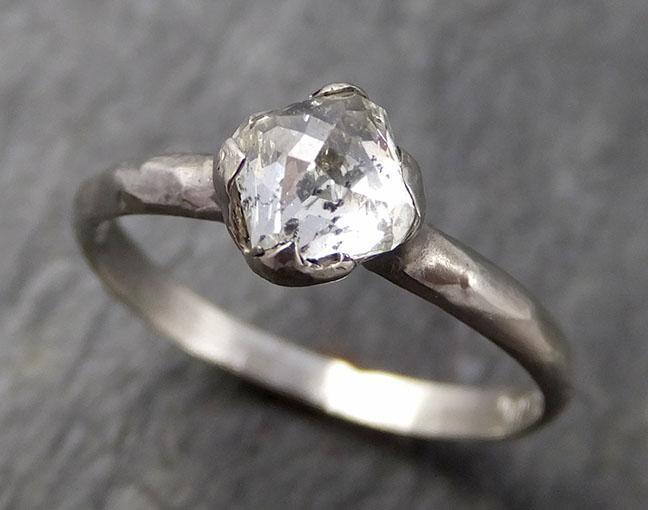 Fancy cut white Diamond Solitaire Engagement 14k White Gold Wedding Ring Diamond Ring byAngeline 0765 - Gemstone ring by Angeline