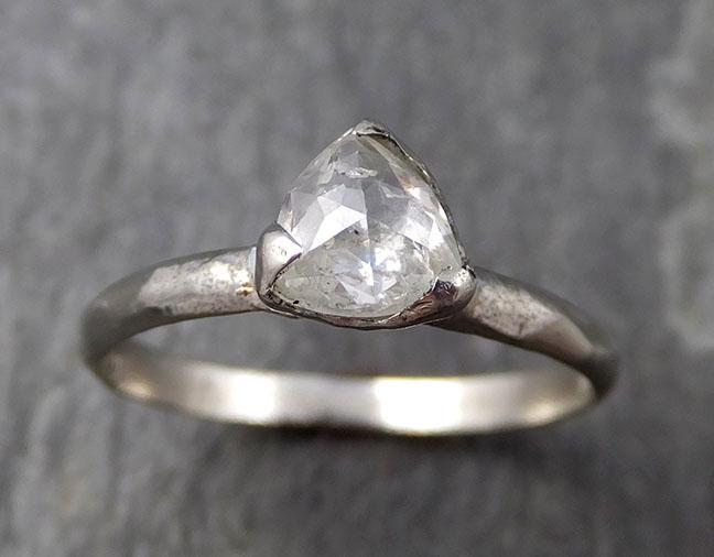 Fancy cut white Diamond Solitaire Engagement 14k White Gold Wedding Ring Diamond Ring byAngeline 0766 - Gemstone ring by Angeline